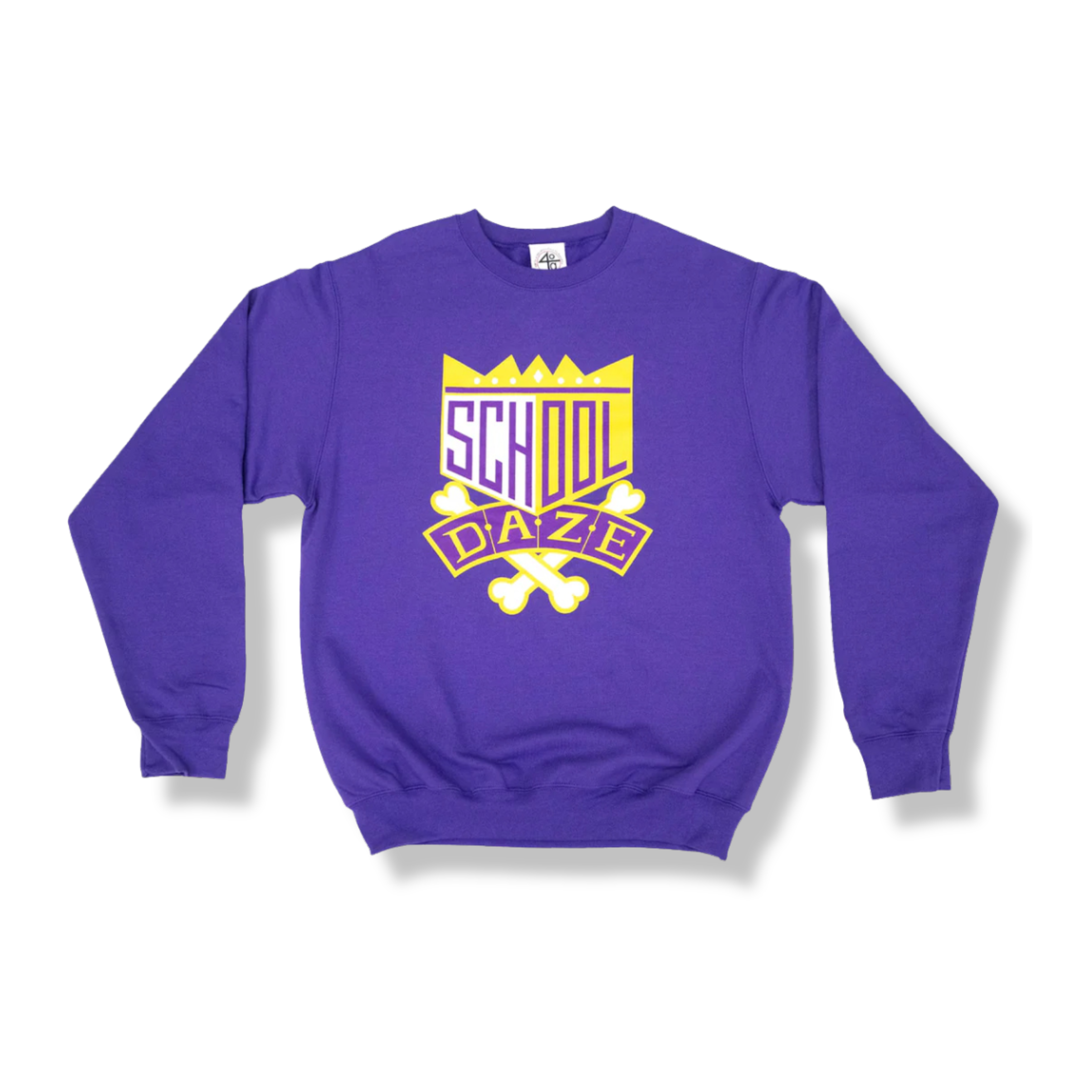 School Daze x HBCU Crew Neck Sweatshirt - Purple/Gold/White – S.J