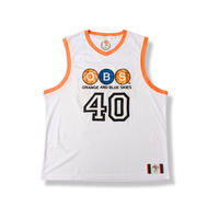 Orange & Blue Skies NYC Subway Inspired Jersey | Official Spike Lee 40 Acres - White
