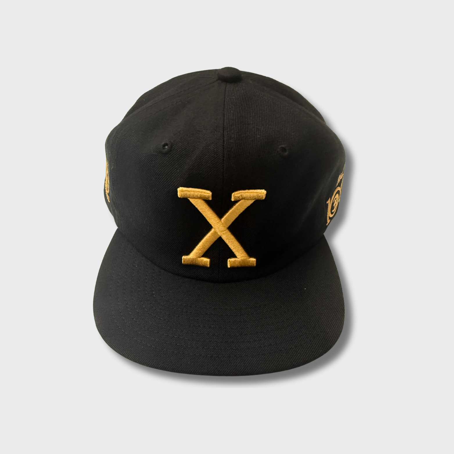 Malcolm X 100th Birthday Black & Gold Leather Strapback Dad Cap