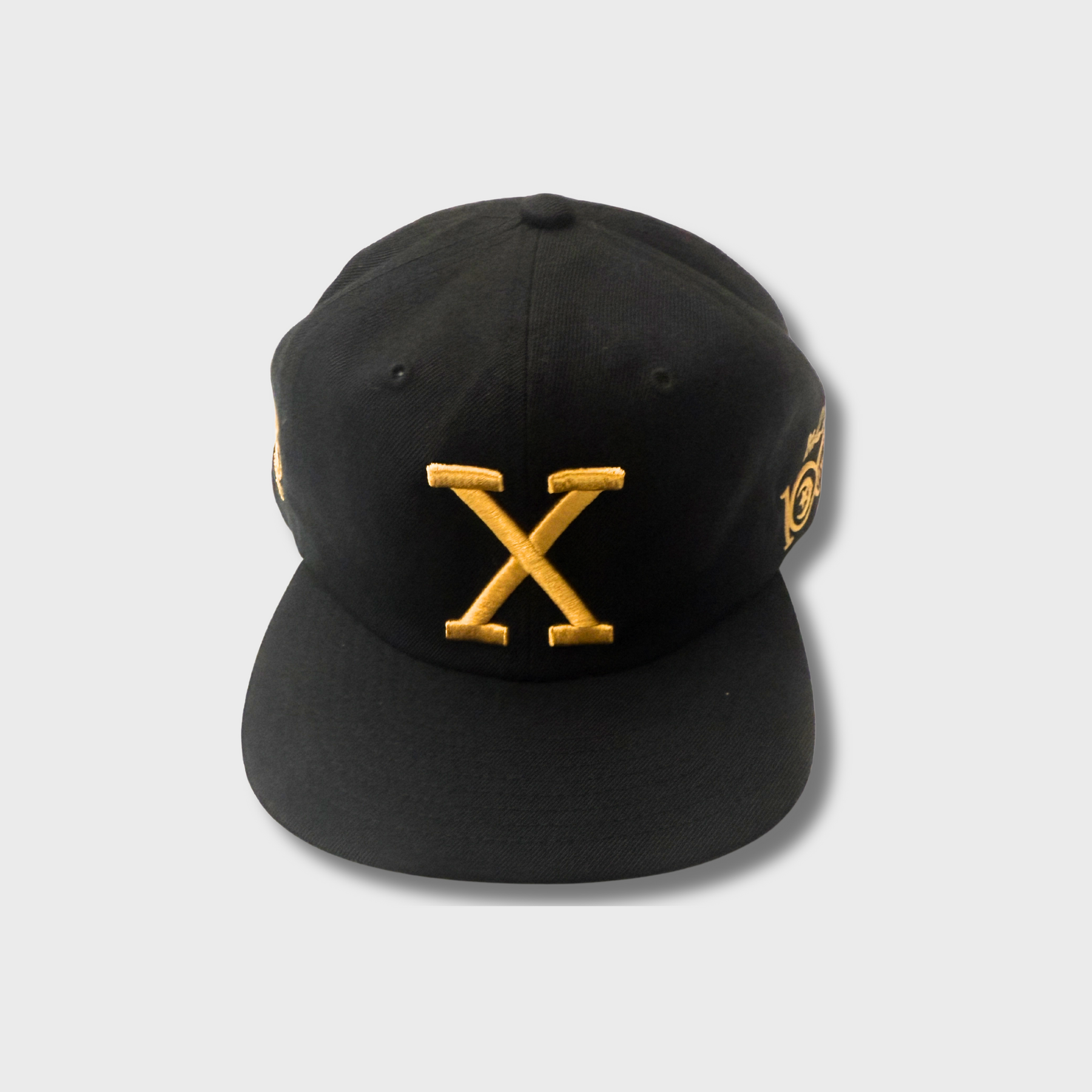Malcolm X 100th Birthday Black Gold Leather Strapback Hat