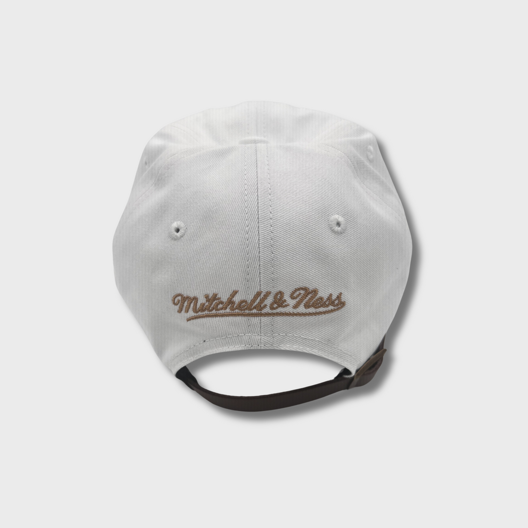 Malcolm X 100th Birthday White & Gold Leather Strapback Dad Cap