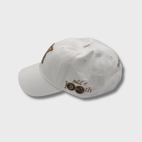 Malcolm X 100th Birthday White & Gold Leather Strapback Dad Cap