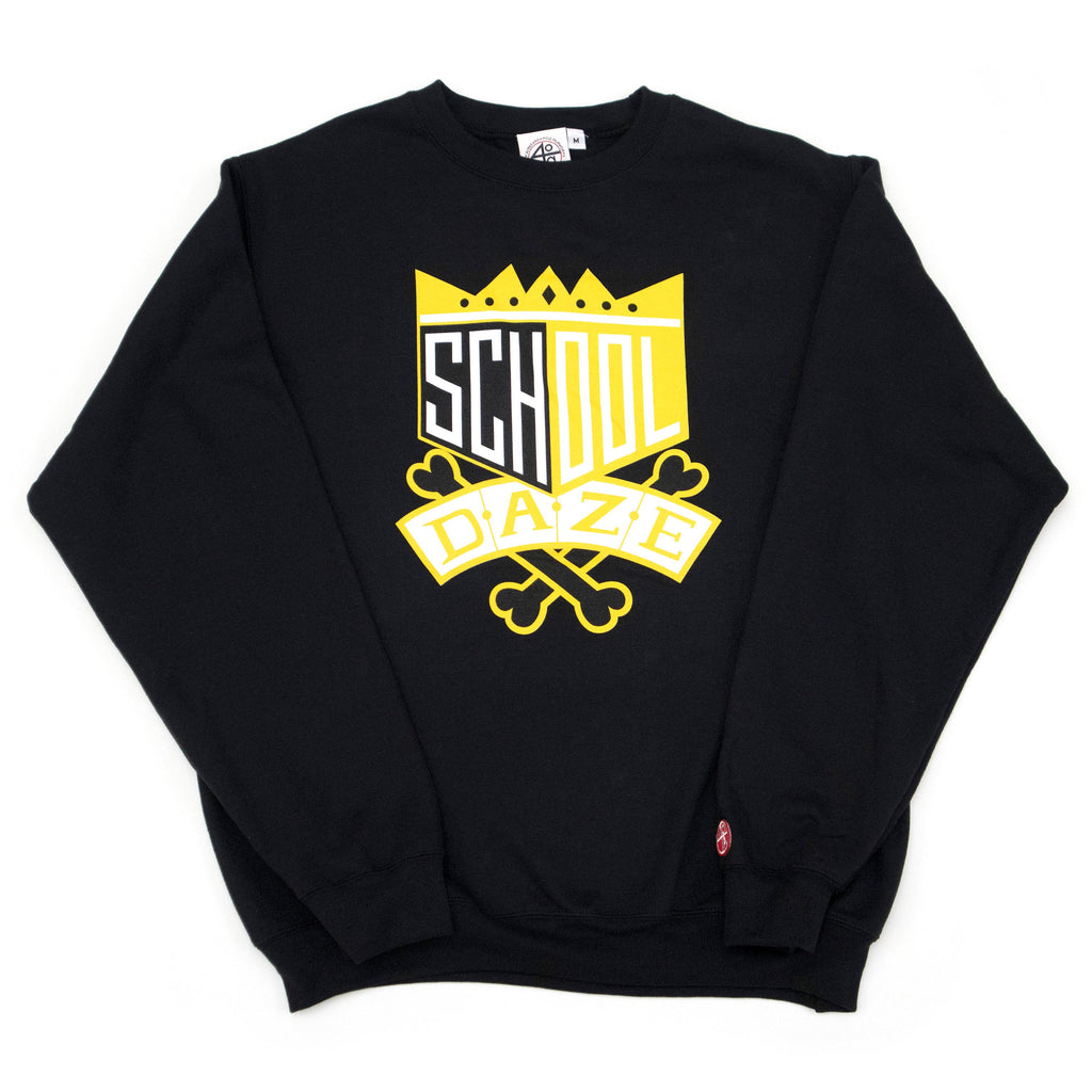 School Daze Crew Neck Sweatshirt - Black/Yellow – S.J